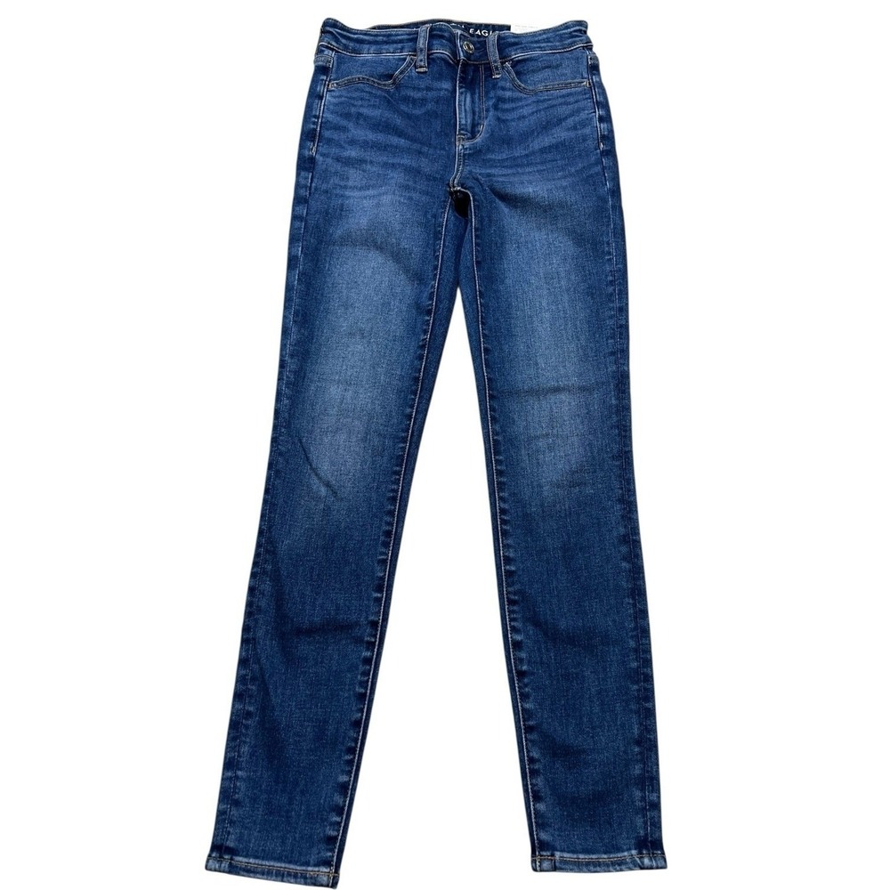 American Eagle Jegging Women 2 Short Blue Hi-Rise Next Level Stretch Denim Jeans